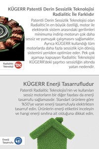  KÜGERR A100 60 CM BEYAZ SÜRGÜLÜ SESSİZ ASPİRATÖR