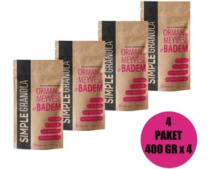 Simple Granola 4\'lü Orman Meyveli Bademli Granola 400 gr. x 4