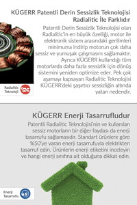  KÜGERR D8 90 CM SİYAH CAM ANKASTRE SESSİZ DAVLUMBAZ