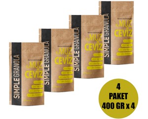 Simple Granola 4\'lü Set Muzlu Cevizli Granola 400 gr. x 4